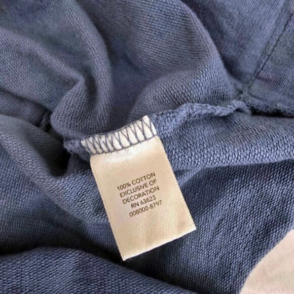 Ombre Blue White Floral Embroidered Sweatshirt Top XL NWT Rose Line Art Tattoo D - Picture 7 of 7